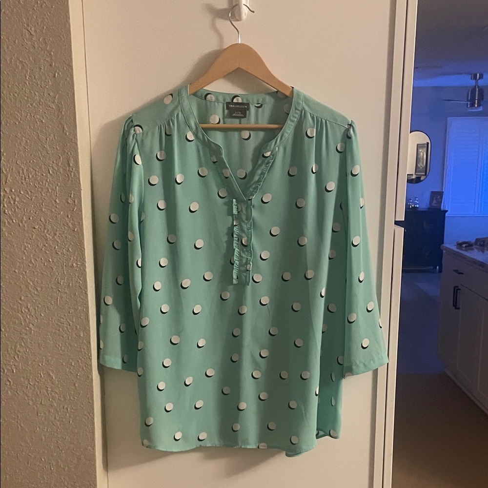 Apt. 9 Women's Mint Polka Dot Blouse
